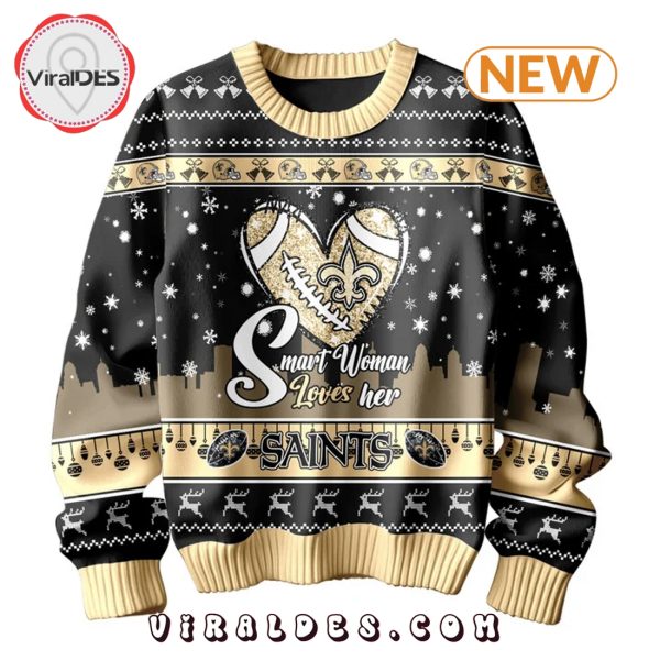 Smart Woman Loves Her New Orleans Saints Ugly Sweater