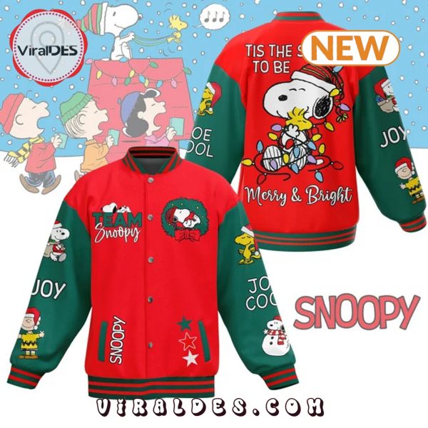 Snoopy 2024 Merry & Bright Season Baseball Jacket