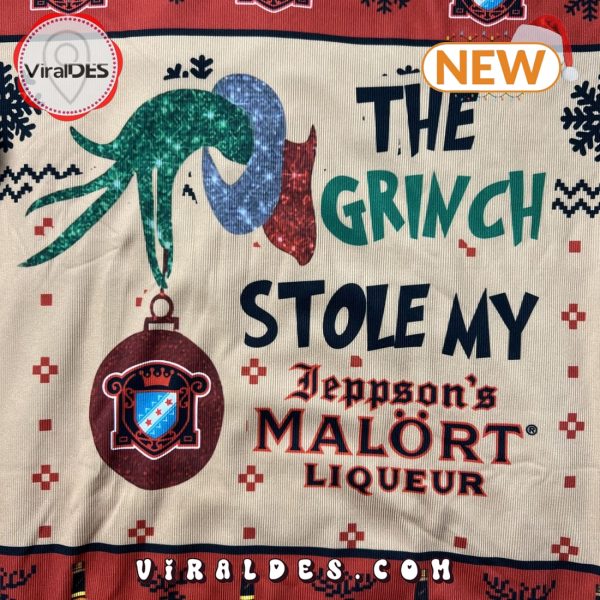 The Grinch Stole Jeppson Malort Ugly Christmas Sweater