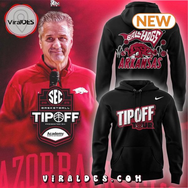 TIPOFF Tour Arkansas Razorbacks Basketball Black Hoodie