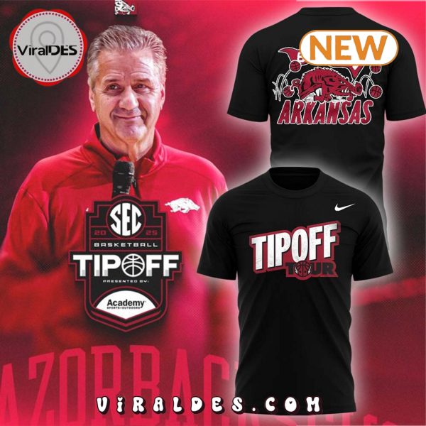 TIPOFF Tour Arkansas Razorbacks Basketball Black Hoodie