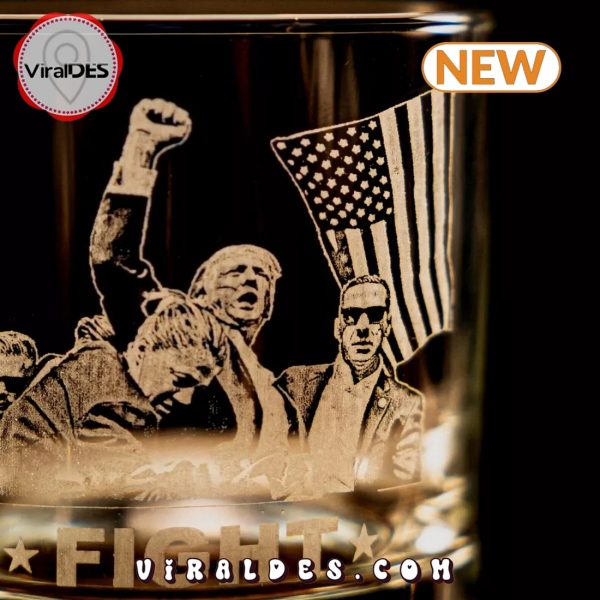 Trump Fight Whiskey Glass