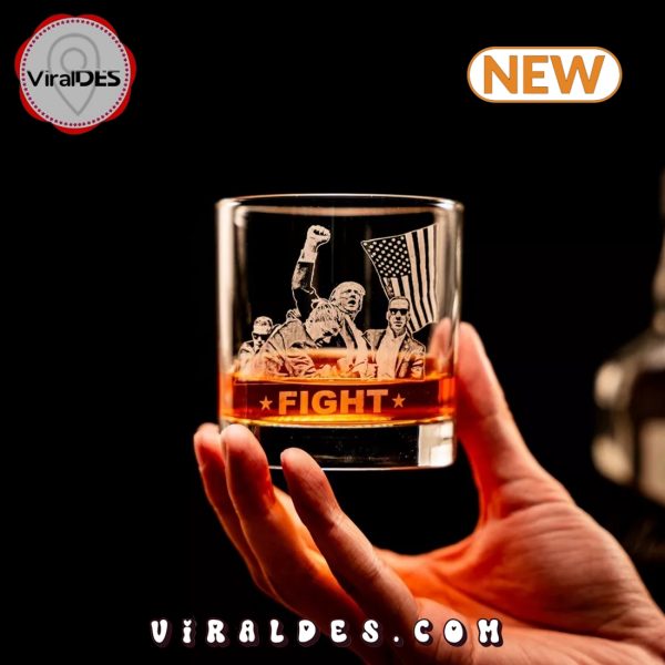 Trump Fight Whiskey Glass