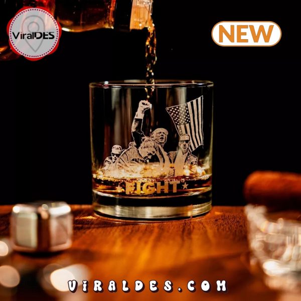 Trump Fight Whiskey Glass