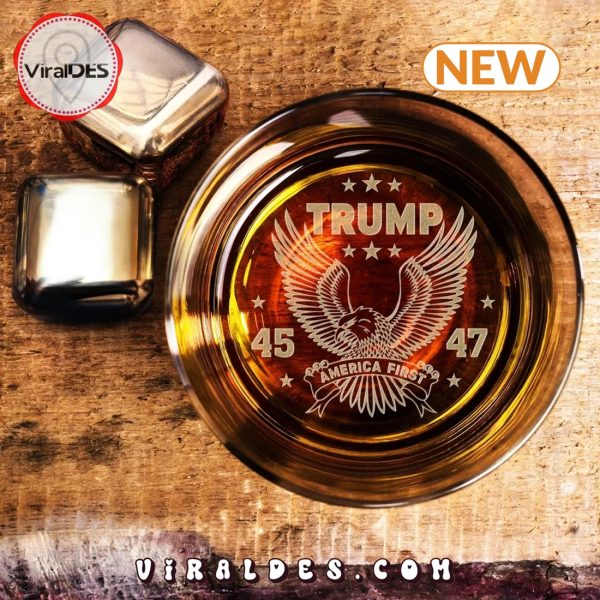 Trump President 45 47 Whiskey Glass