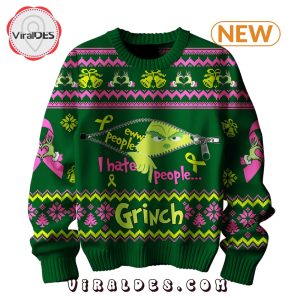 Grinch I Hate People 2024 Christmas Ugly Sweater