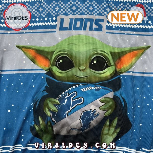 Yoda x NFL Detroit Lions Ugly Christmas Sweater