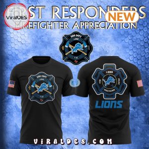 Detroit Lions 2024 Firefighter Appreciation T-Shirt, Cap