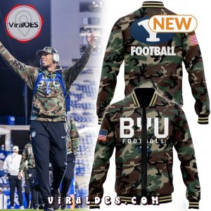 BYU Cougars Nike Camo 2024 Salute To Service Baseball Jacket