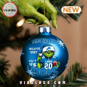 Detroit Lions x The Grinch 2024 Christmas Ornaments