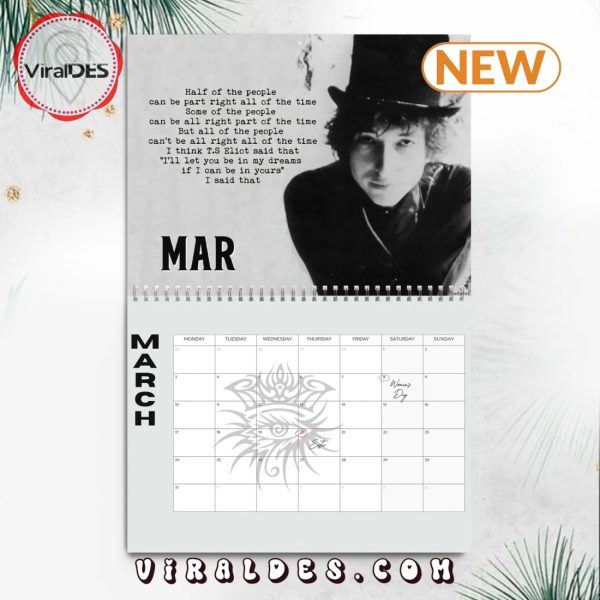 Bob Dylan 2025 Happy New Year Calendar