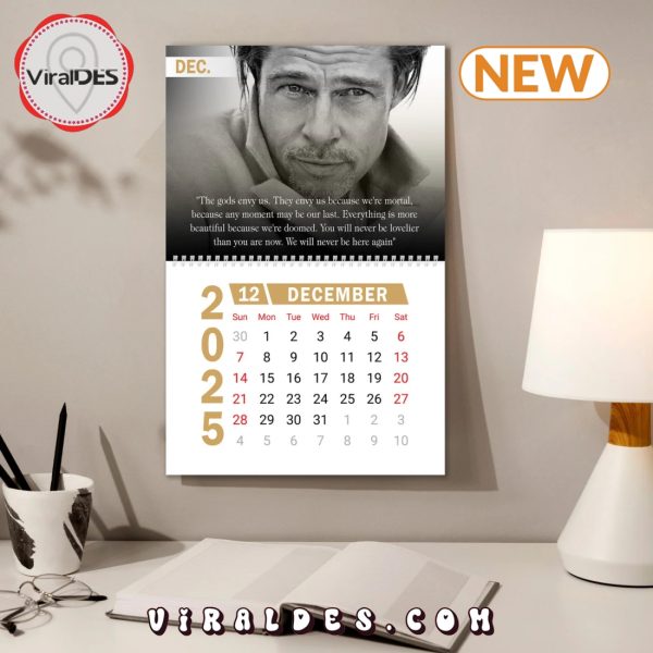 Brad Pitt 2025 Happy New Year Calendar