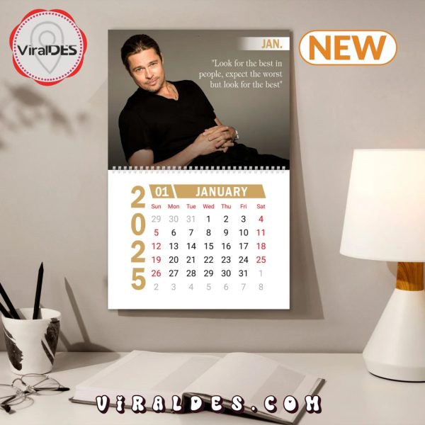 Brad Pitt 2025 Happy New Year Calendar