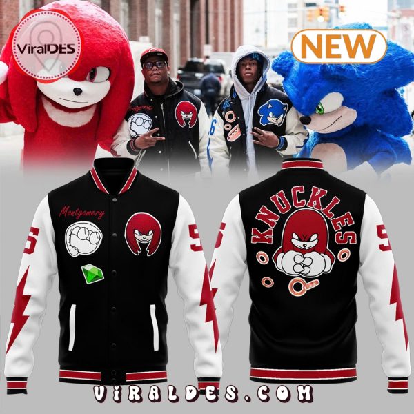 Detroit Lions Sonic x Knuckles Red Baseball Jacket