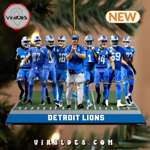 Detroit Lions Team Signatures Ornaments