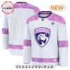 Florida Panthers Cancer Custom Practice White Hockey Jersey