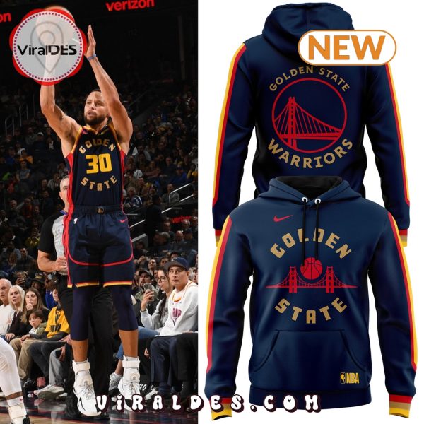 Golden State Warriors Nike 2024 Swingman Navy Hoodie