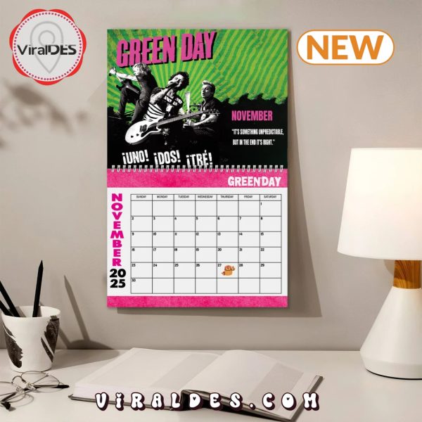 Green Day 2025 Happy New Year Calendar