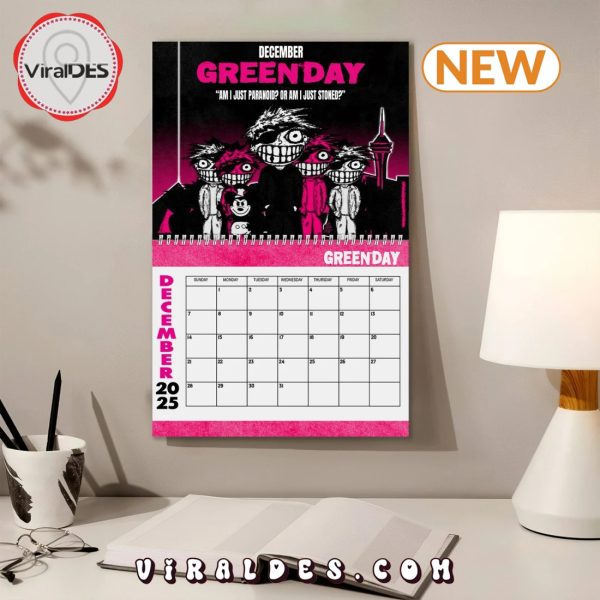 Green Day 2025 Happy New Year Calendar