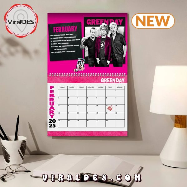 Green Day 2025 Happy New Year Calendar