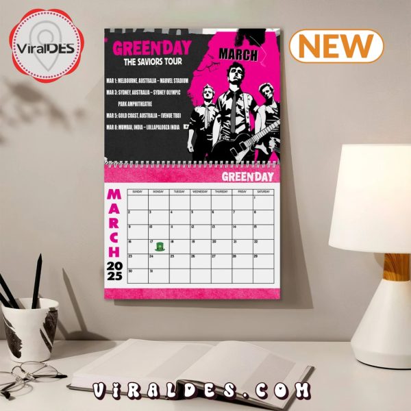 Green Day 2025 Happy New Year Calendar