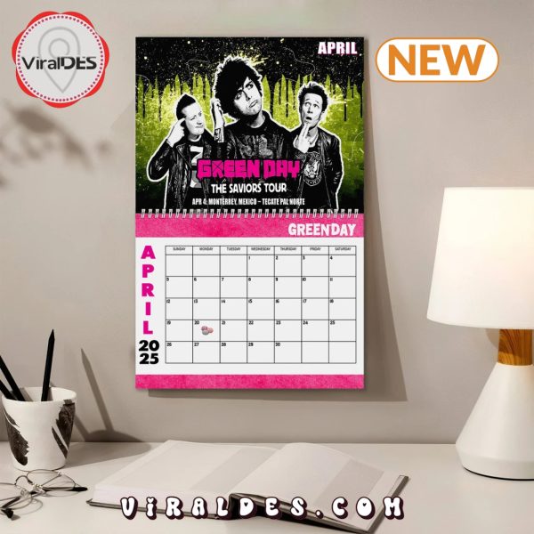 Green Day 2025 Happy New Year Calendar