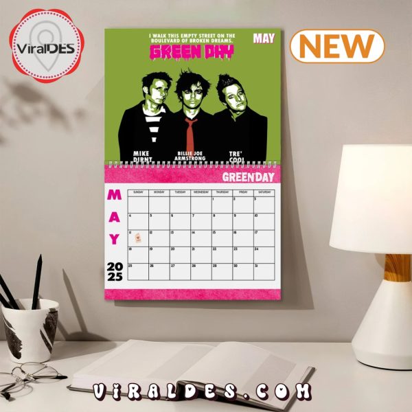 Green Day 2025 Happy New Year Calendar