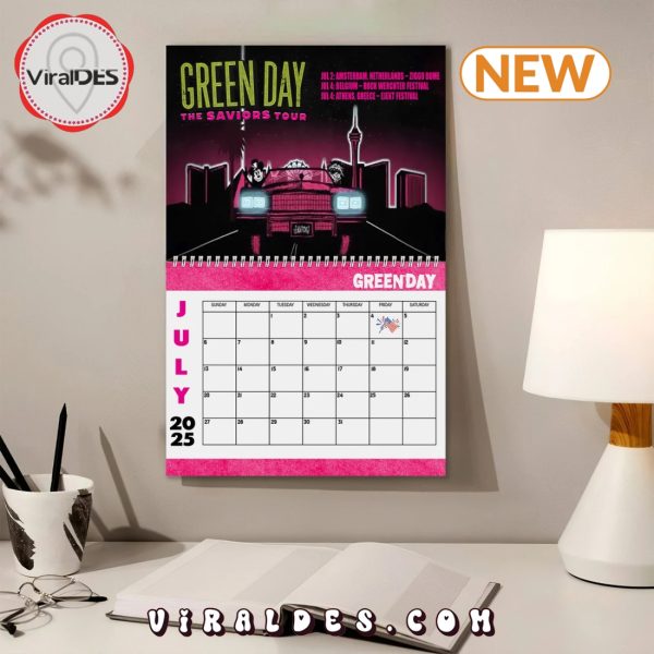 Green Day 2025 Happy New Year Calendar