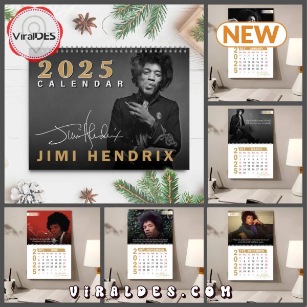 Jimi Hendrix 2025 Happy New Year Calendar