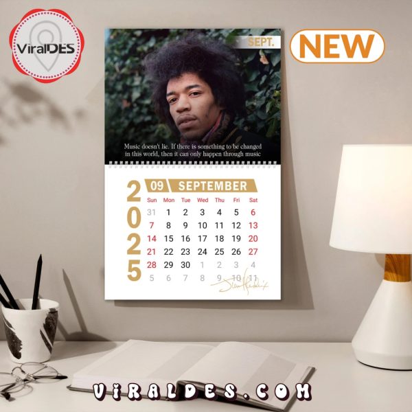 Jimi Hendrix 2025 Happy New Year Calendar