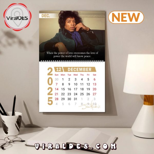 Jimi Hendrix 2025 Happy New Year Calendar