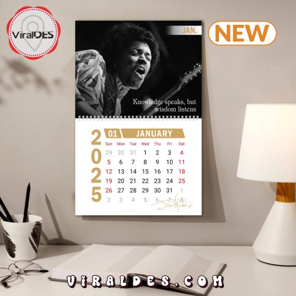 Jimi Hendrix 2025 Happy New Year Calendar