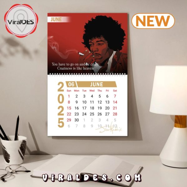 Jimi Hendrix 2025 Happy New Year Calendar