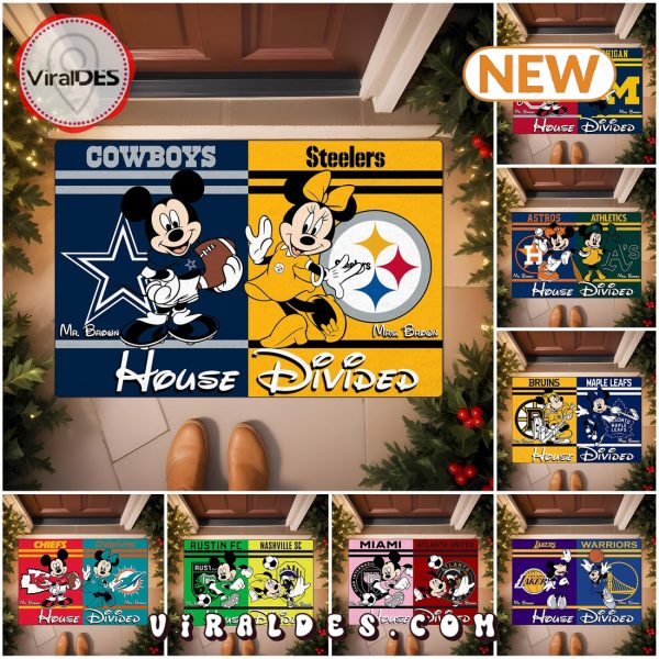 Mickey x Minnie House Divided Custom Doormat