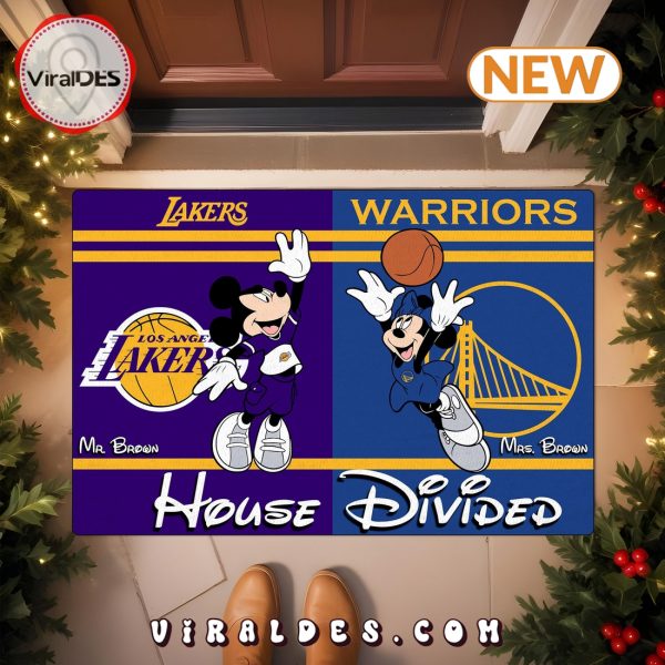 Mickey x Minnie House Divided Custom Doormat