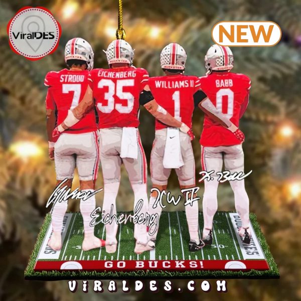 Ohio State Buckeyes Go Bucks Signatures Ornaments