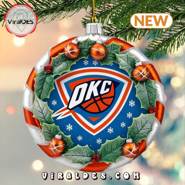 Oklahoma City Thunder Christmas Snow Ornaments