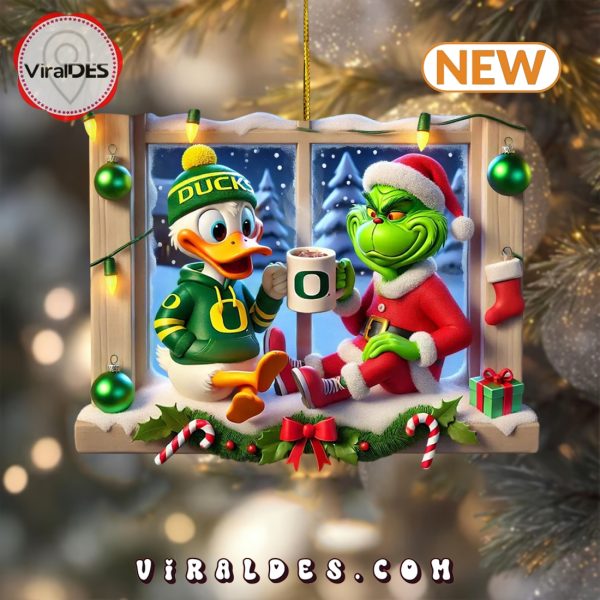 The Grinch Oregon Ducks Beside Window Ornaments