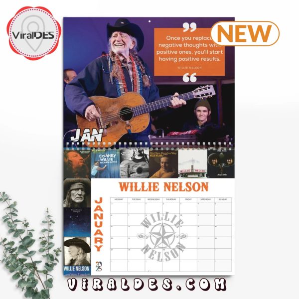 Willie Nelson 2025 Happy New Year Calendar