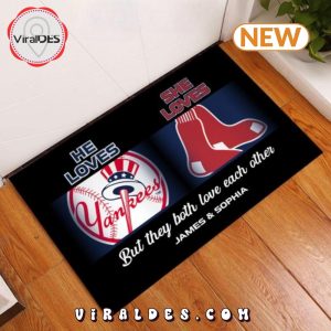 He Loves This Team She Loves That Team Custom Doormat