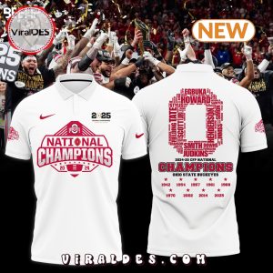 Ohio State Buckeyes 2025 Champions White Polo