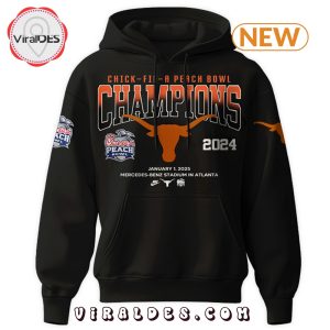 Texas Longhorns Peach Bowl Champions 2025 Edition Hoodie, Cap