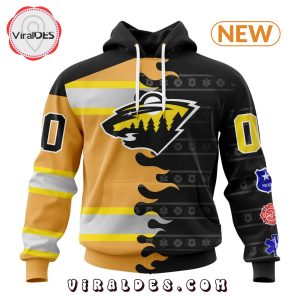 Custom NHL Minnesota Wild 2025 First Responders Hoodie