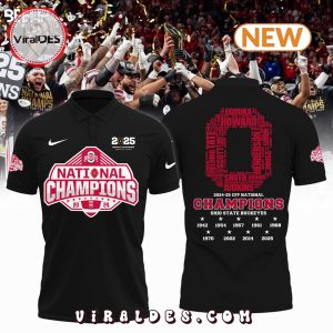 Ohio State Buckeyes 2025 Champions Black Polo