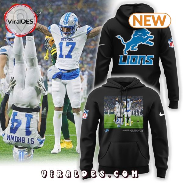 Amon Ra St. Brown Black Detroit Lions Hoodie, Jogger, Cap