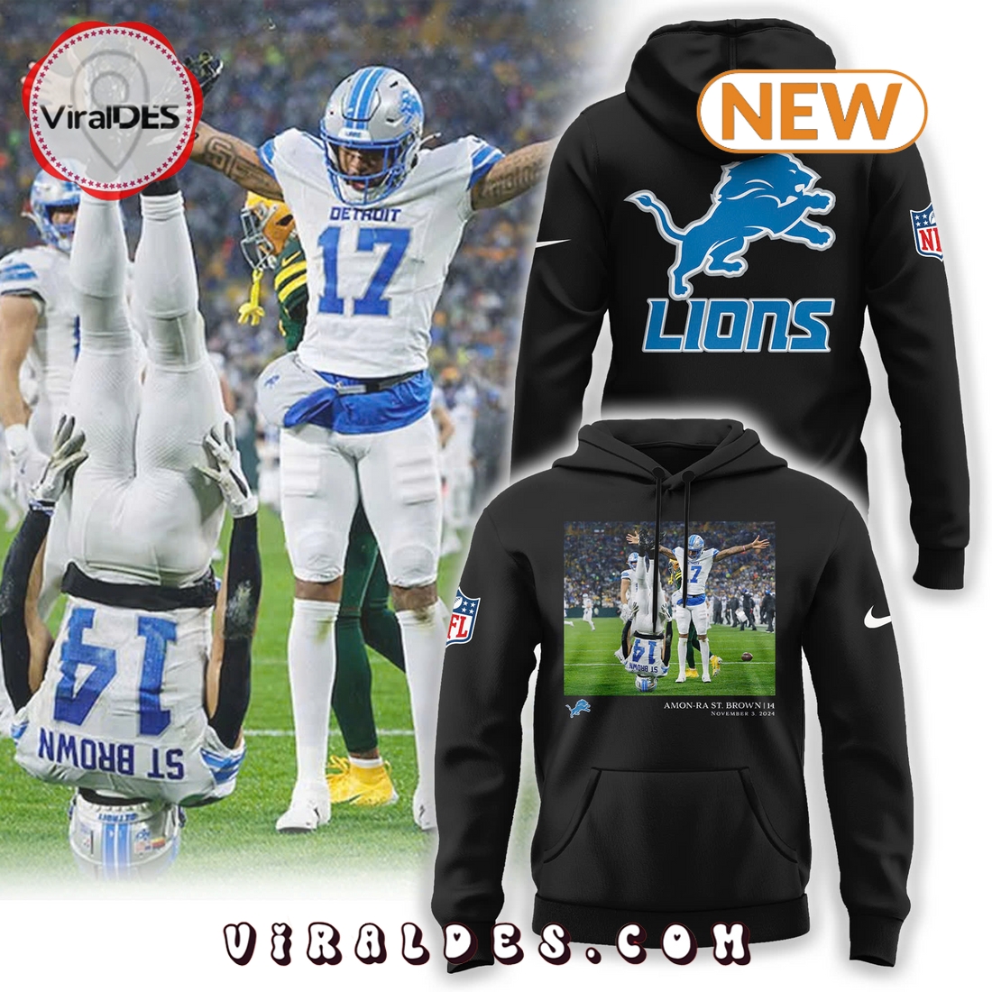 Amon Ra St. Brown Black Detroit Lions Hoodie, Jogger, Cap Amon Ra St. Brown Black Detroit Lions Hoodie, Jogger, Cap