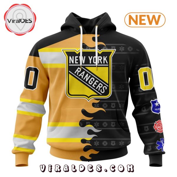 Custom NHL New York Rangers 2025 First Responders Hoodie