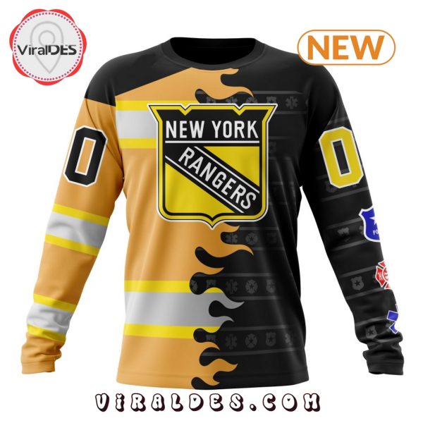 Custom NHL New York Rangers 2025 First Responders Hoodie