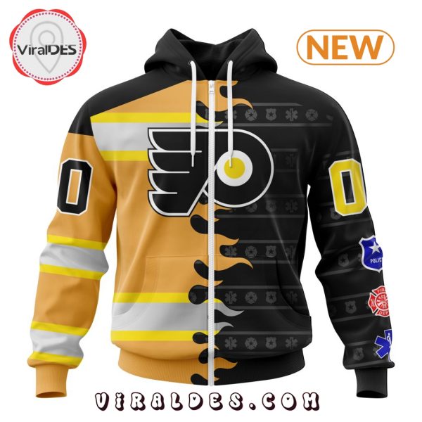 Custom NHL Philadelphia Flyers 2025 First Responders Hoodie