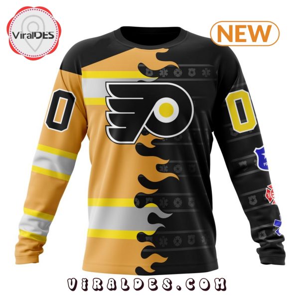 Custom NHL Philadelphia Flyers 2025 First Responders Hoodie